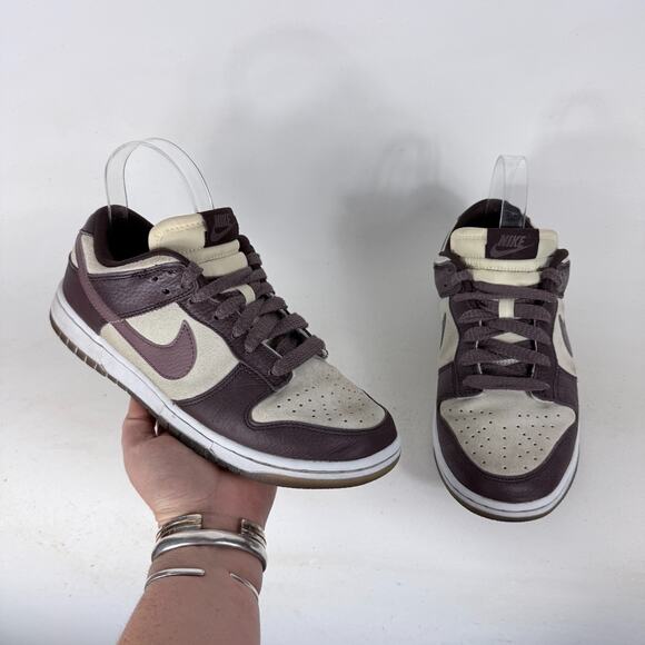 Nike Dunk Low Athletic Sneakers Women's 8.5 Plum Coconut Milk Suede Low Top - Picture 1 of 10